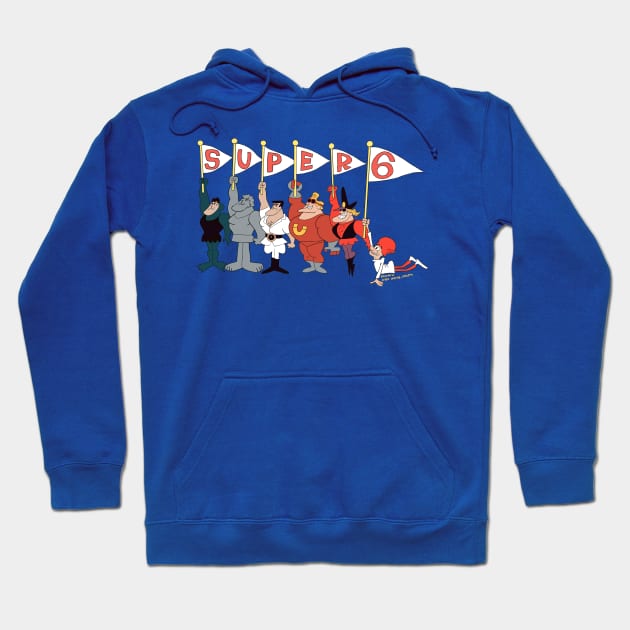 the super 6 cartoon Hoodie by Chardreyes77